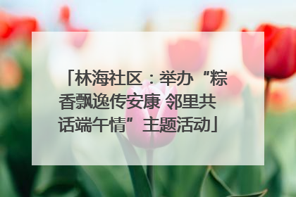 林海社区：举办“粽香飘逸传安康 邻里共话端午情”主题活动