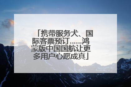 携带服务犬、国际客票预订……鸿蒙版中国国航让更多用户心愿成真