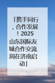 携手同行，合作发展！2025山东国际友城合作交流周在济南启动