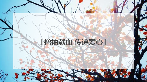 撸袖献血 传递爱心