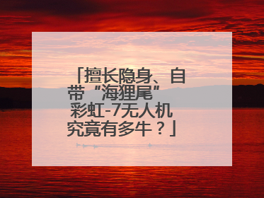 擅长隐身、自带“海狸尾” 彩虹-7无人机究竟有多牛？