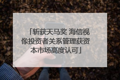 斩获天马奖 海信视像投资者关系管理获资本市场高度认可