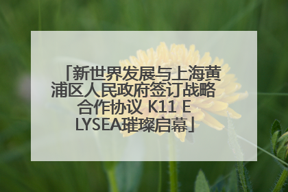 新世界发展与上海黄浦区人民政府签订战略合作协议 K11 ELYSEA璀璨启幕