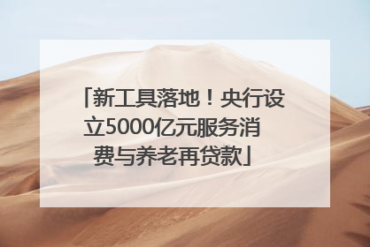 新工具落地！央行设立5000亿元服务消费与养老再贷款