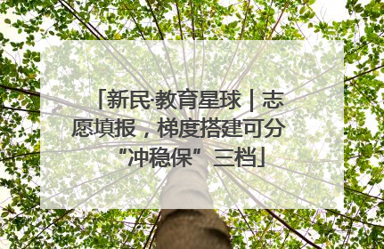 新民·教育星球｜志愿填报，梯度搭建可分“冲稳保”三档