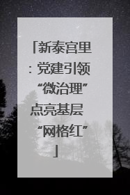 新泰宫里：党建引领“微治理” 点亮基层“网格红”