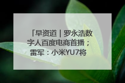 早资道｜罗永浩数字人百度电商首播；雷军：小米YU7将于6月底发布