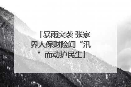 暴雨突袭 张家界人保财险闻“汛”而动护民生