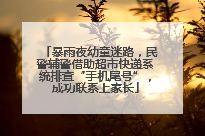 暴雨夜幼童迷路，民警辅警借助超市快递系统排查“手机尾号”，成功联系上家长