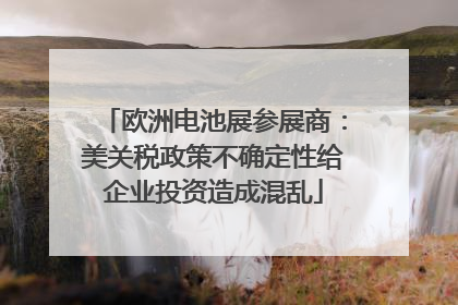 欧洲电池展参展商：美关税政策不确定性给企业投资造成混乱