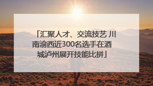 汇聚人才、交流技艺 川南渝西近300名选手在酒城泸州展开技能比拼