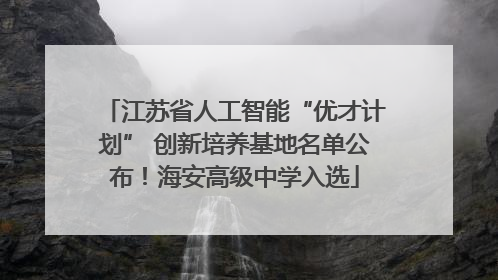 江苏省人工智能“优才计划” 创新培养基地名单公布！海安高级中学入选
