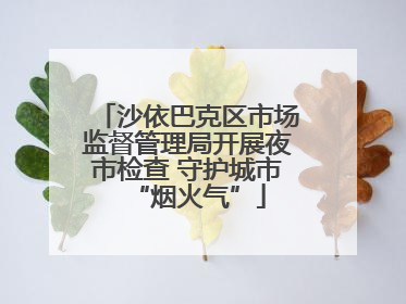 沙依巴克区市场监督管理局开展夜市检查 守护城市“烟火气”