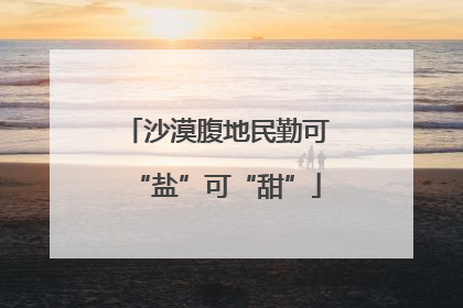 沙漠腹地民勤可“盐”可“甜”