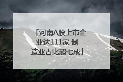 河南A股上市企业达111家 制造业占比超七成