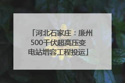 河北石家庄：廉州500千伏超高压变电站增容工程投运
