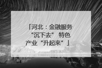 河北：金融服务“沉下去” 特色产业“升起来”