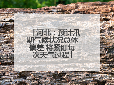 河北：预计汛期气候状况总体偏差 将紧盯每次天气过程