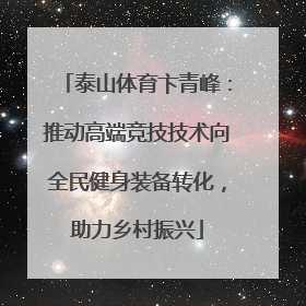 泰山体育卞青峰：推动高端竞技技术向全民健身装备转化，助力乡村振兴