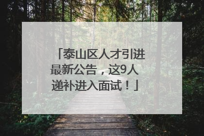 泰山区人才引进最新公告，这9人递补进入面试！