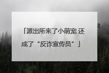 派出所来了小萌宠 还成了“反诈宣传员”