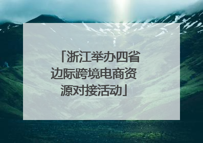 浙江举办四省边际跨境电商资源对接活动