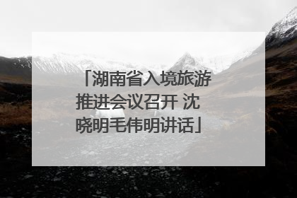 湖南省入境旅游推进会议召开 沈晓明毛伟明讲话