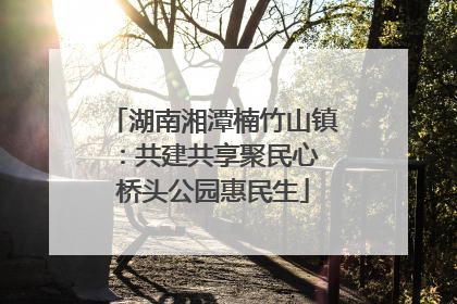 湖南湘潭楠竹山镇：共建共享聚民心 桥头公园惠民生