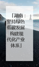 湖南：坚持绿色低碳发展 构建现代化产业体系