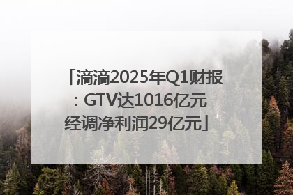 滴滴2025年Q1财报：GTV达1016亿元 经调净利润29亿元