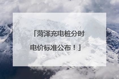 菏泽充电桩分时电价标准公布！