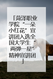 菏泽职业学院“一朵小红花”宣讲团入选全国大学生“两弹一星”精神宣讲团