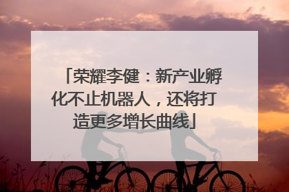 荣耀李健：新产业孵化不止机器人，还将打造更多增长曲线