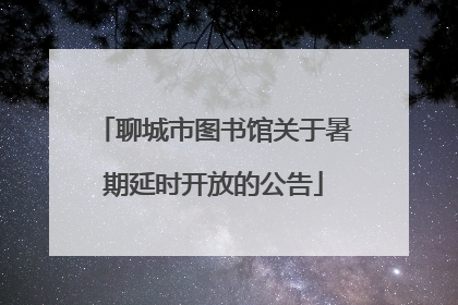 聊城市图书馆关于暑期延时开放的公告