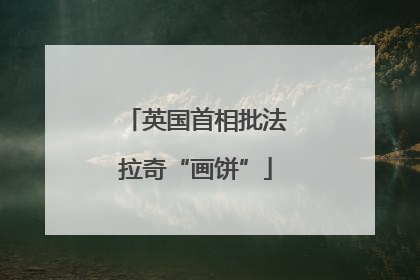 英国首相批法拉奇“画饼”