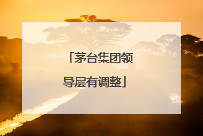 茅台集团领导层有调整