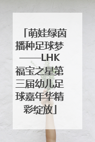 萌娃绿茵播种足球梦——LHK福宝之星第三届幼儿足球嘉年华精彩绽放