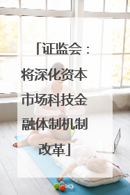 证监会：将深化资本市场科技金融体制机制改革