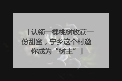 认领一棵桃树收获一份甜蜜，宁乡这个村邀你成为“树主”
