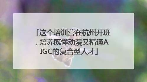 这个培训营在杭州开班，培养既懂动漫又精通AIGC的复合型人才