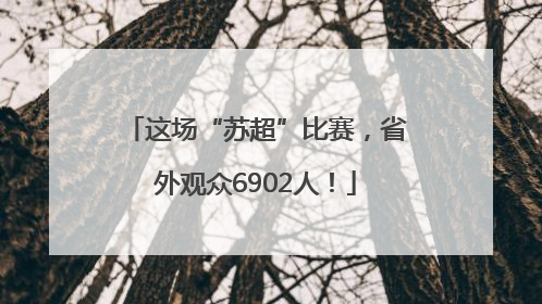 这场“苏超”比赛，省外观众6902人！