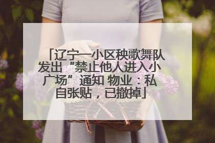 辽宁一小区秧歌舞队发出“禁止他人进入小广场”通知 物业：私自张贴，已撤掉