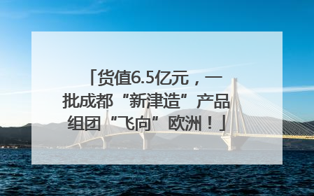 货值6.5亿元，一批成都“新津造”产品组团“飞向”欧洲！