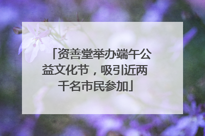 资善堂举办端午公益文化节，吸引近两千名市民参加