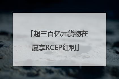 超三百亿元货物在厦享RCEP红利