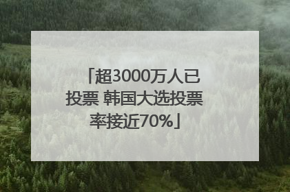 超3000万人已投票 韩国大选投票率接近70%