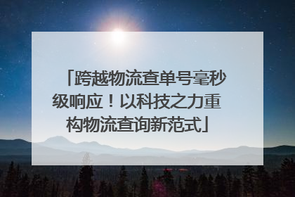 跨越物流查单号毫秒级响应！以科技之力重构物流查询新范式