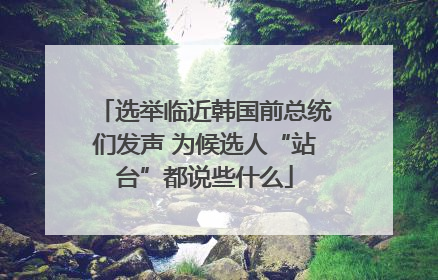 选举临近韩国前总统们发声 为候选人“站台”都说些什么