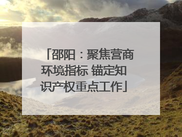 邵阳：聚焦营商环境指标 锚定知识产权重点工作