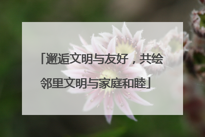 邂逅文明与友好，共绘邻里文明与家庭和睦